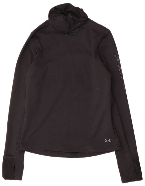 Under Armour pentru femei Cold Gear Graphic Top cu mânecă lungă UK 10 Small Black