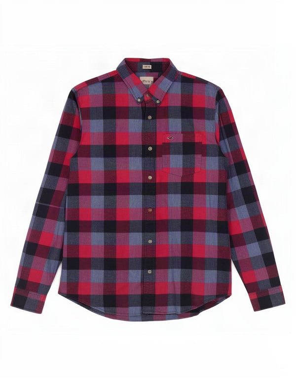 Cămașă Hollister pentru bărbați 2XL, bumbac roșu cu carouri