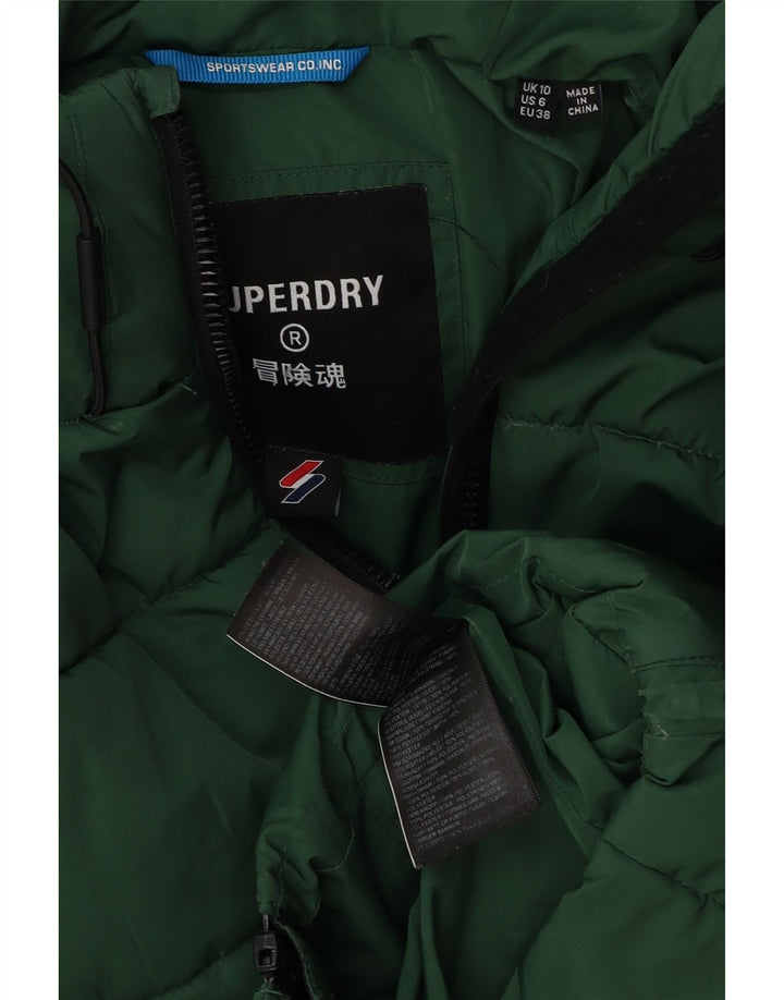 Jachetă supradimensionată cu glugă Superdry pentru femei UK 10 Poliester verde mic