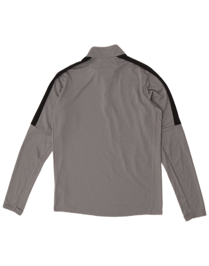 Tricou Nike Dri Fit pentru bărbați, cu fermoar și gât, cu mânecă lungă, gri mic, poliester color bloc