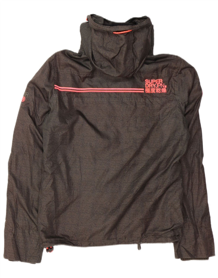 Jachetă de vânt cu glugă pentru bărbați SUPERDRY UK 36, gri mic, oase