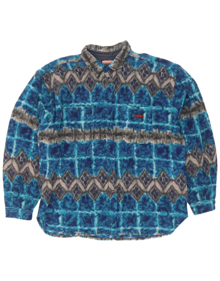Cămașă pentru bărbați Invicta Fleece XL Albastru Argyle/Diamond Poliester