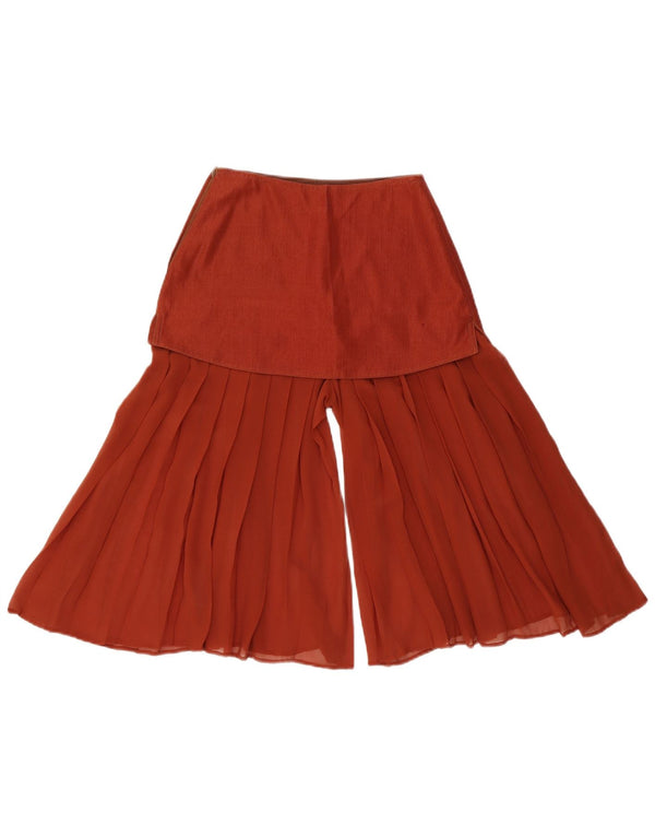 Gianni Versace Pantaloni cullotes pentru femei IT 42 Medium W24 L16 Orange Silk