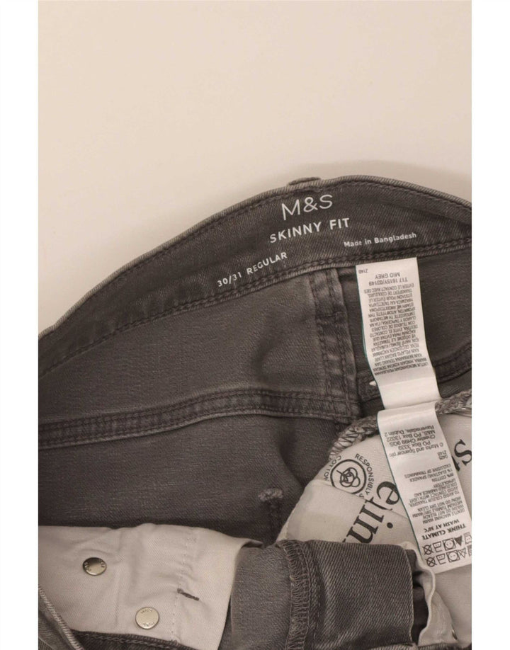 Blugi skinny pentru bărbați Marks & Spencer W30 L31 bumbac gri