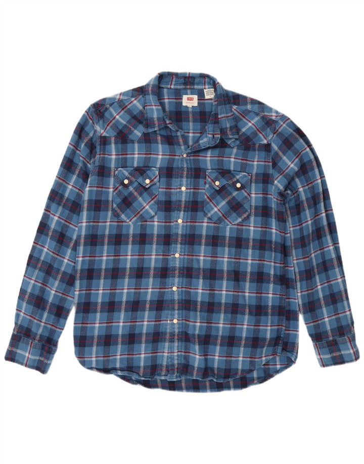Cămașă de flanel pentru bărbați Levi's, cu carouri mari, albastre