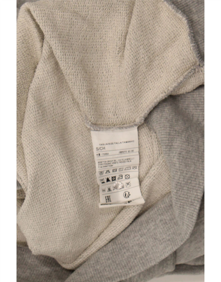 BENETTON Mens Graphic Sweatshirt Jumper Small Grey Cotton Vintage Benetton and Second-Hand Benetton from Messina Hembry 
