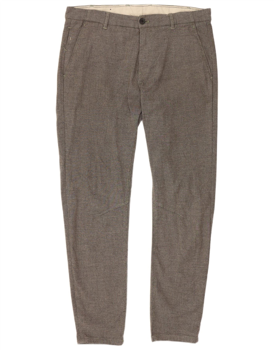 Pantaloni chino slim pentru femei Zara EU 42 Large W32 L28 Gri Poliester