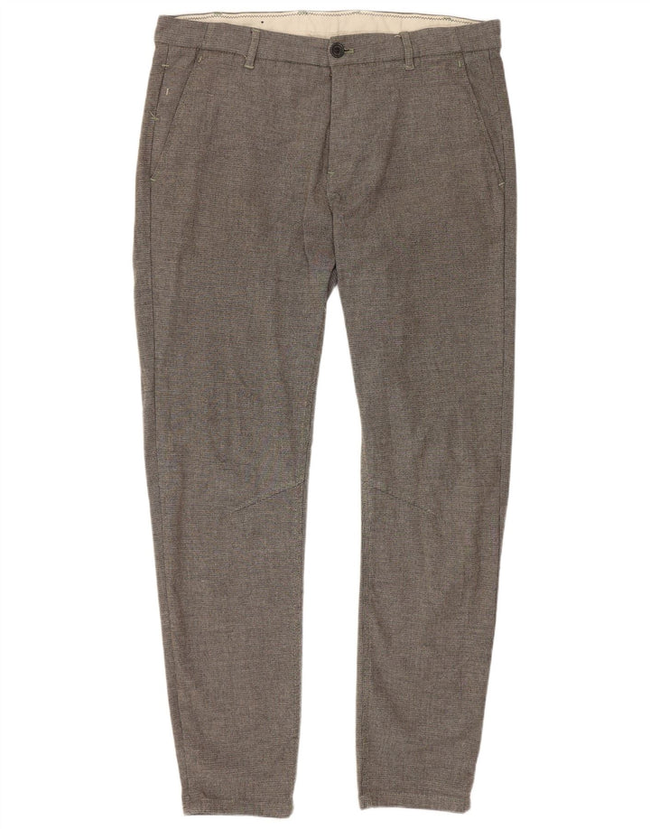 Pantaloni chino slim pentru femei Zara EU 42 Large W32 L28 Gri Poliester