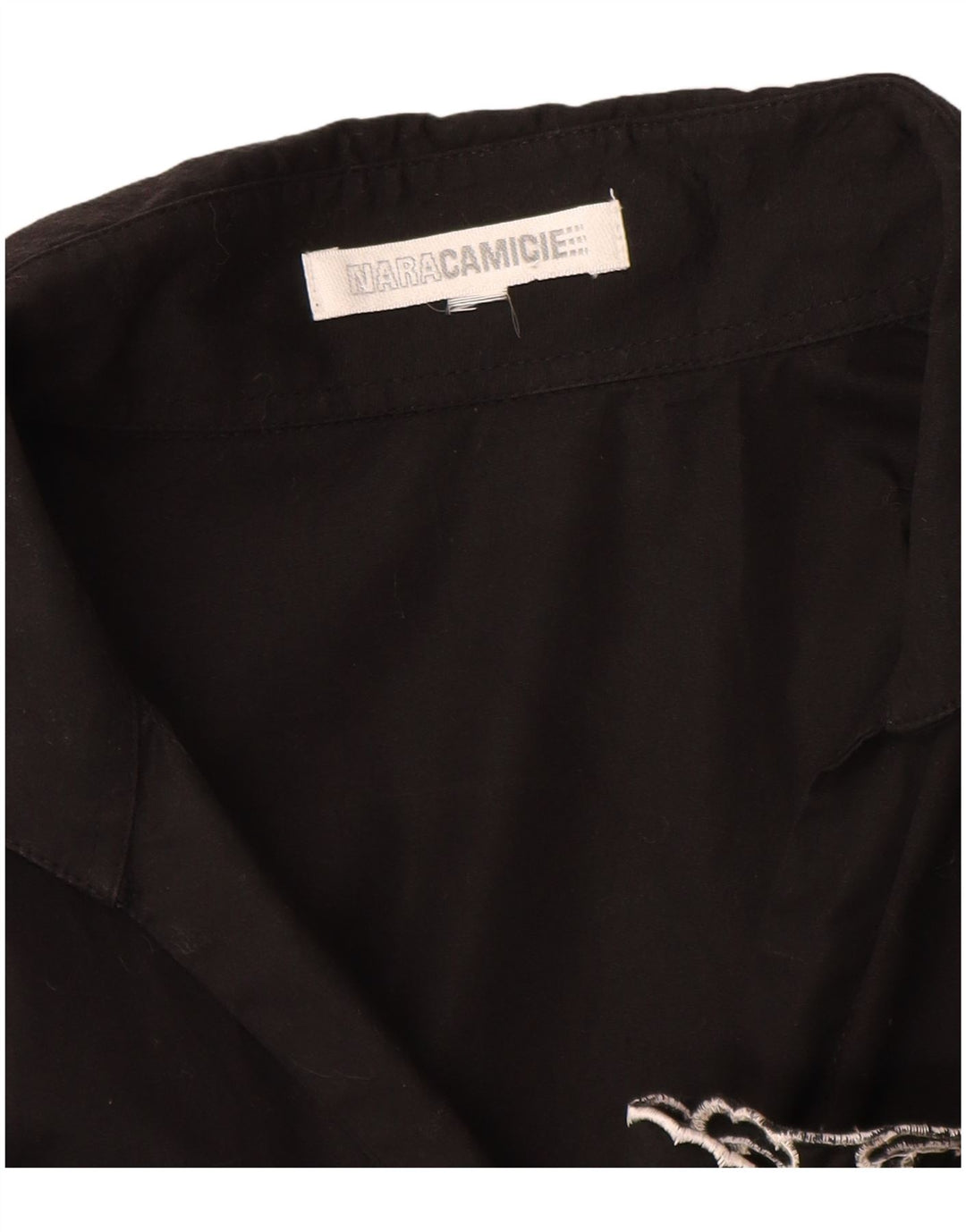 Bluză cămașă pentru femei Naracamicie UK 12 Medium Black Floral Bumbac