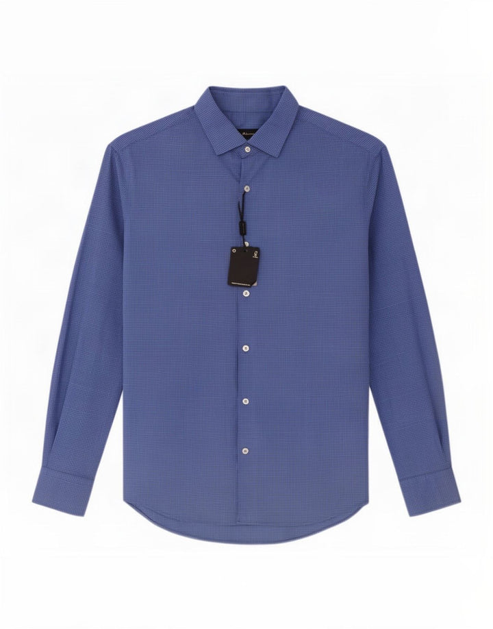 Cămașă Massimo Dutti pentru bărbați XL, bumbac cu carouri albastre