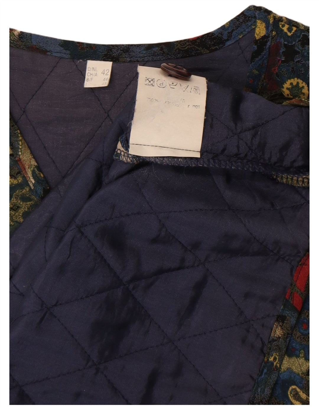 Gilet matlasat Vintage pentru femei EU 42 Large Multicolor Paisley