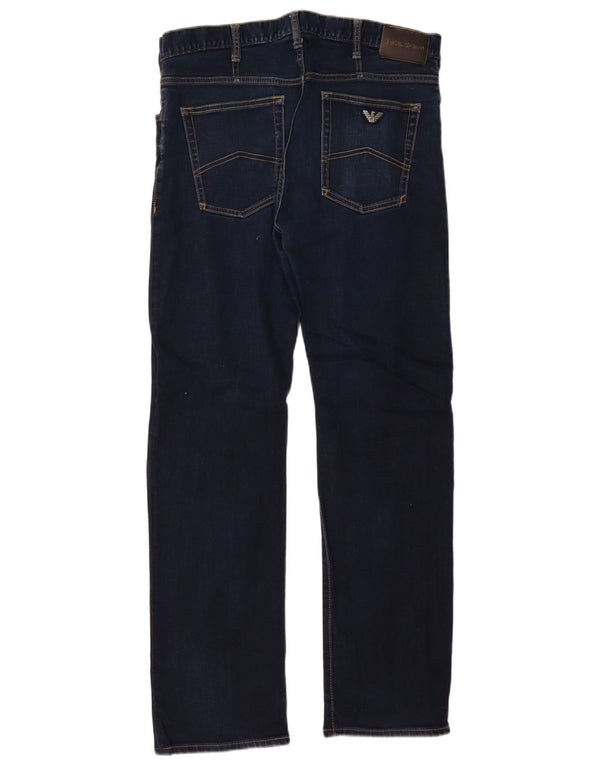 Blugi drepți pentru bărbați Emporio Armani L34 L32 Bumbac bleumarin