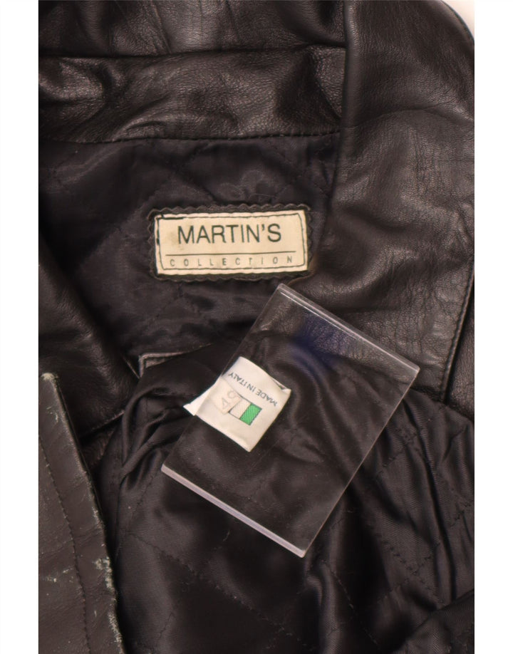 Palton din piele pentru bărbați Martin's IT 48 Piele neagră medie