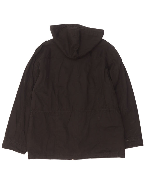 Jachetă militară cu glugă Quiksilver pentru bărbați UK 42 XL bumbac negru