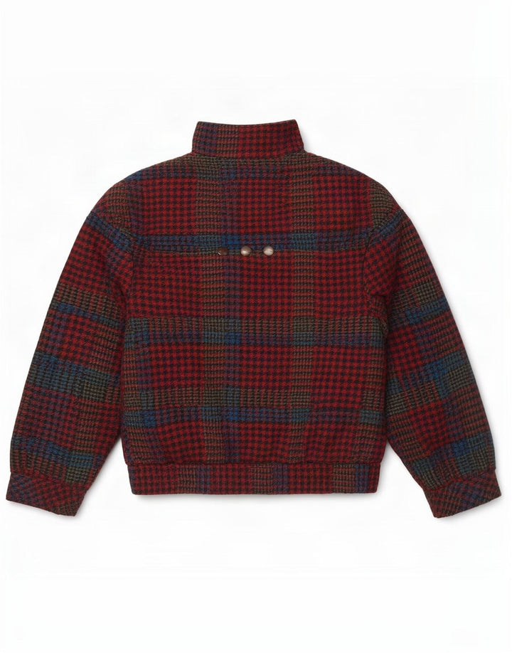 Jachetă Bomber Vintage pentru femei UK 10 Small Red Houndstooth