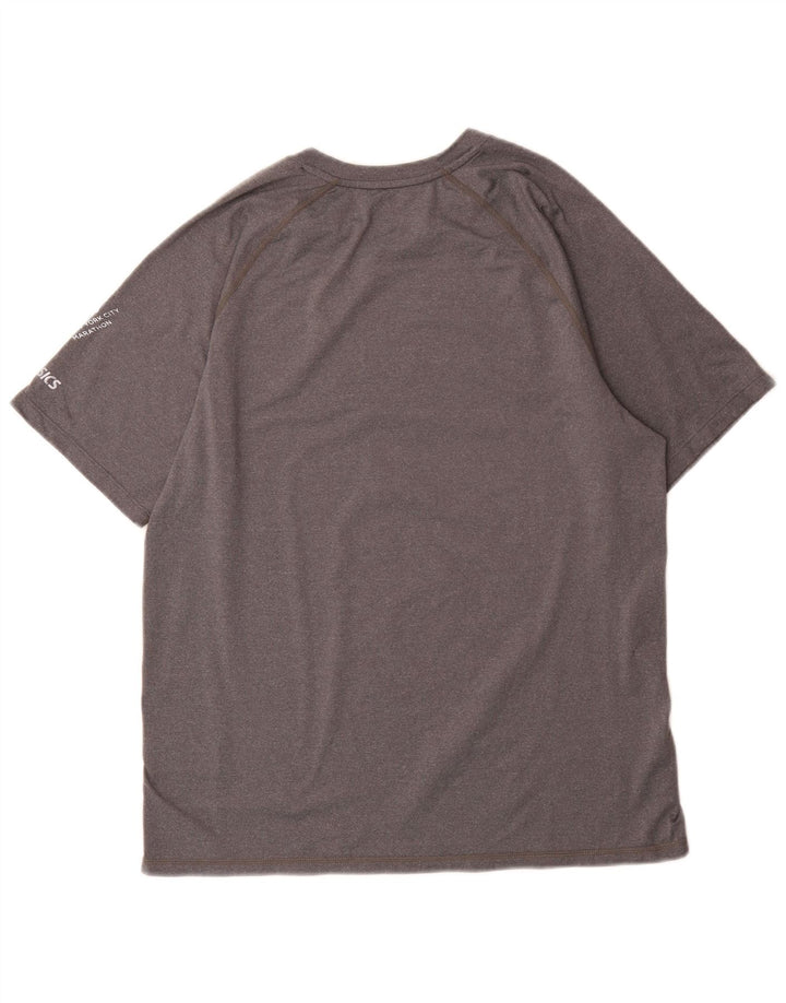 Tricou grafic pentru bărbați Asics Top Mediu Gri din poliester cu pături