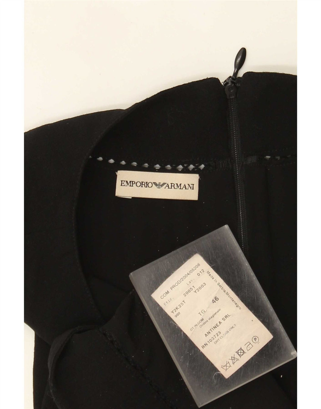 Emporio Armani Crop Halter Top pentru femei IT 46 Lână mare neagră