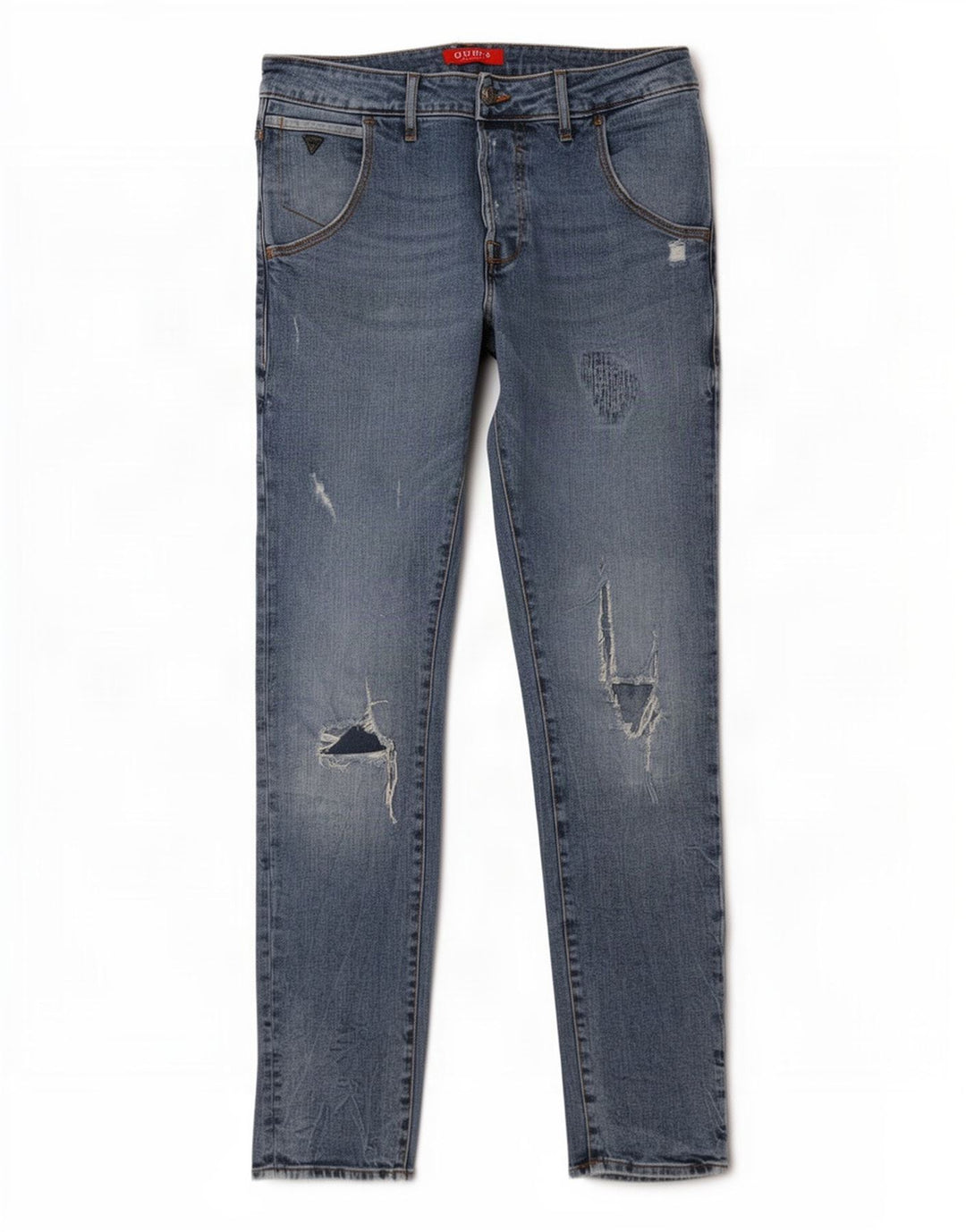 Blugi slim pentru bărbați Guess Distressed W32 L30 Bumbac albastru