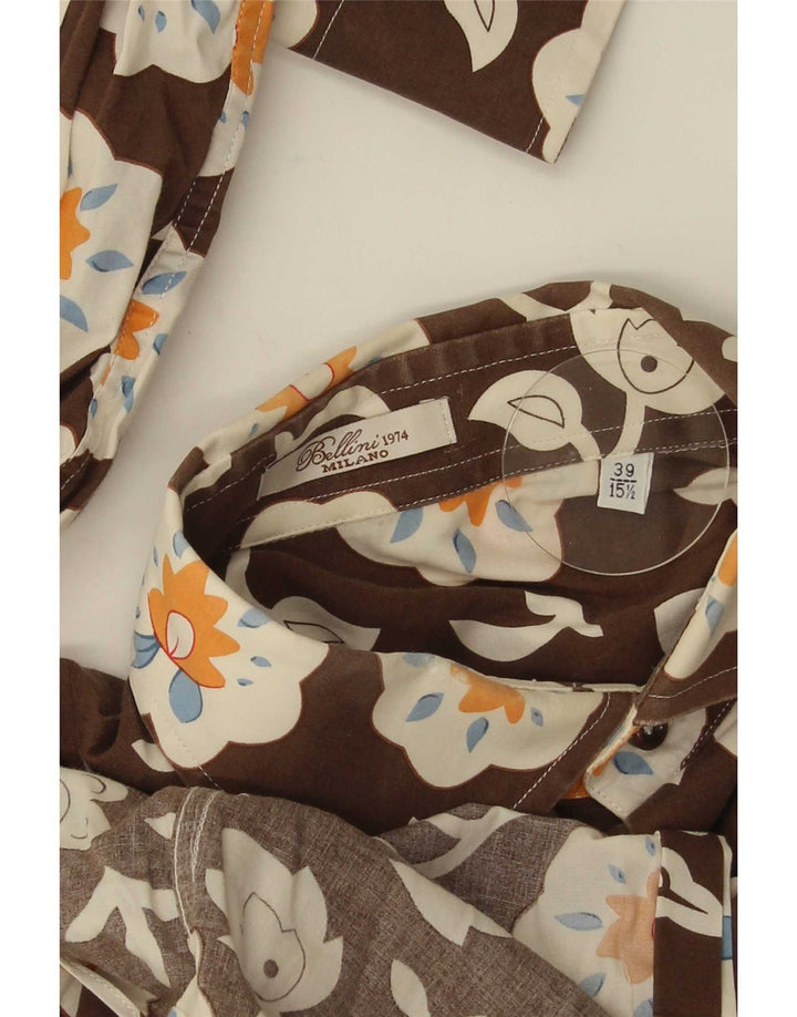 Cămașă pentru bărbați Bellini Suze 39 15 1/2 Maro Mediu Floral