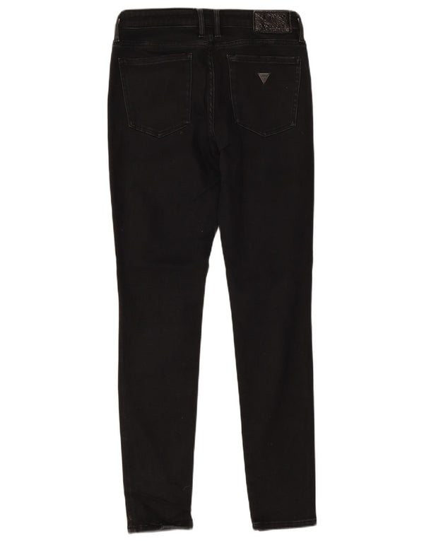 Guess Blugi skinny Annette cu talie înaltă pentru femei W28 L29 negri