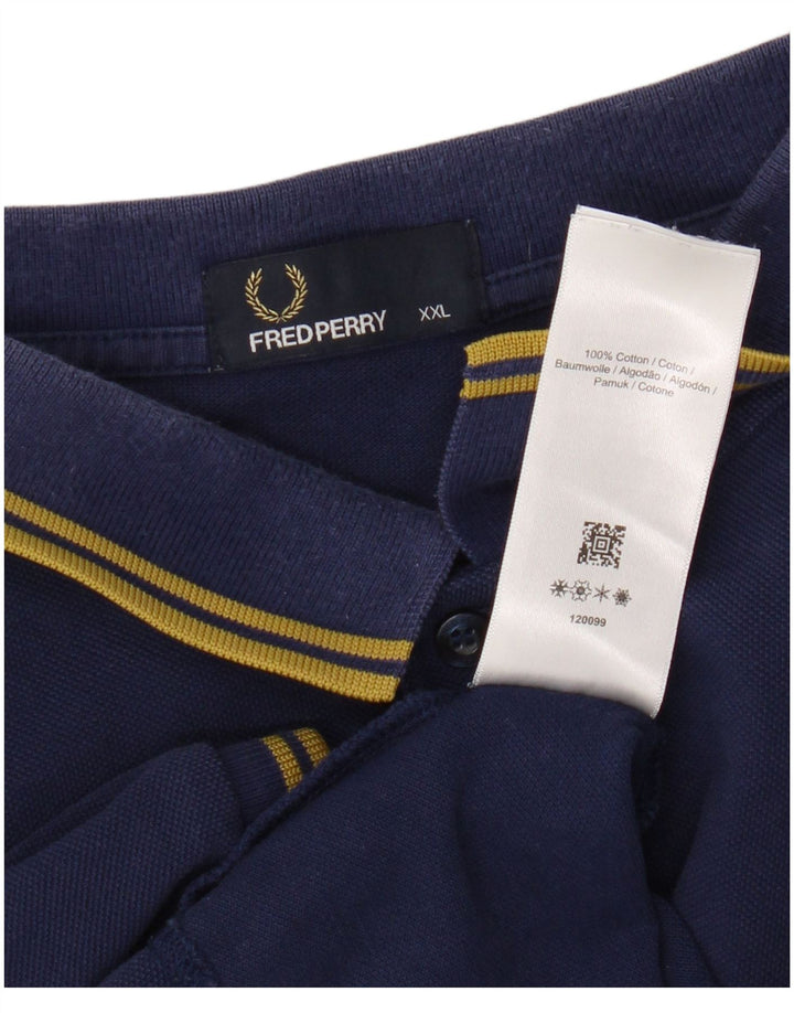 Cămașă polo Fred Perry pentru bărbați 2XL, bumbac bleumarin