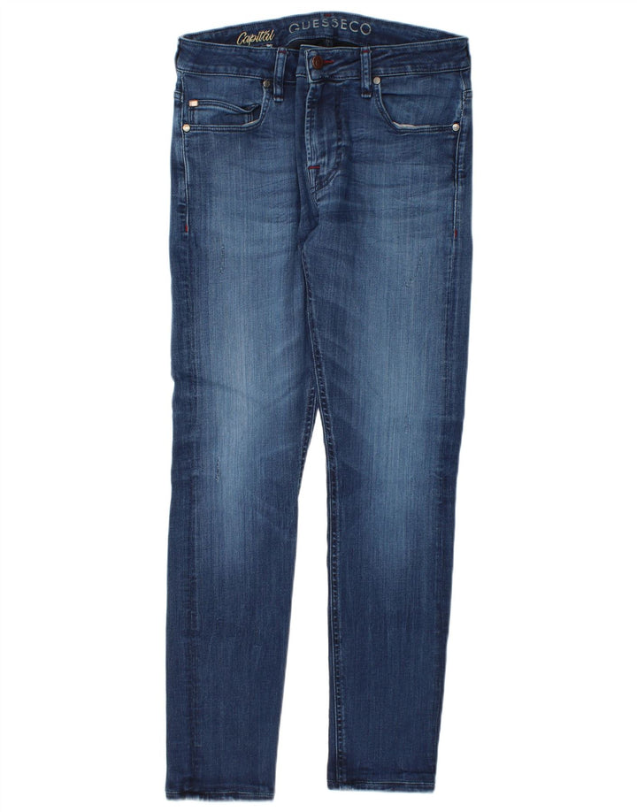 Blugi slim pentru bărbați Guess W32 L30 Blue Lyocell