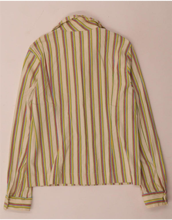 Bluză Cămașă Vintage Femei IT 48 XL Bumbac cu dungi multicolore