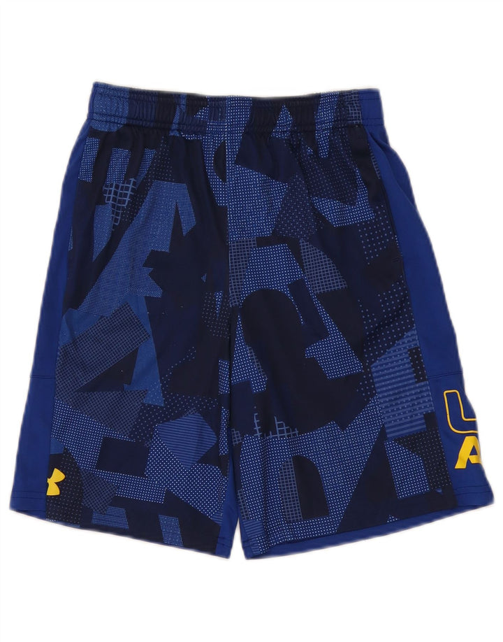Pantaloni scurți sport grafic Under Armour pentru băieți 9-10 ani, mediu albastru, geometric