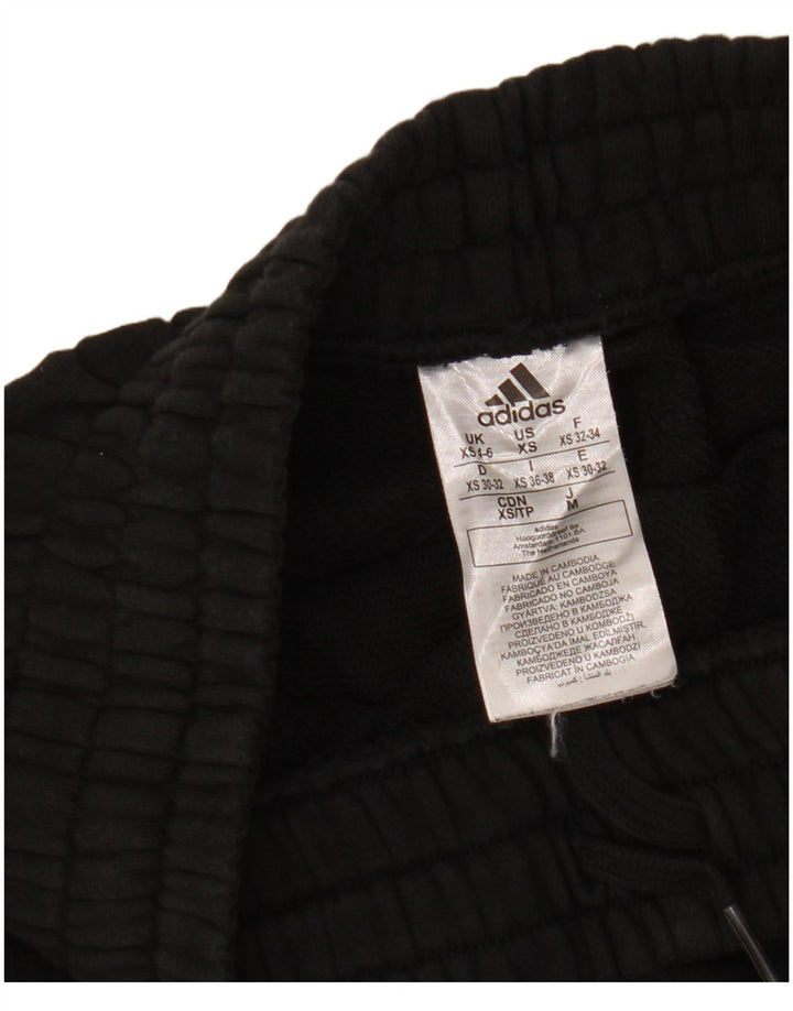 Pantaloni de trening grafic ADIDAS pentru femei Joggeri UK 4/6 XS bumbac negru
