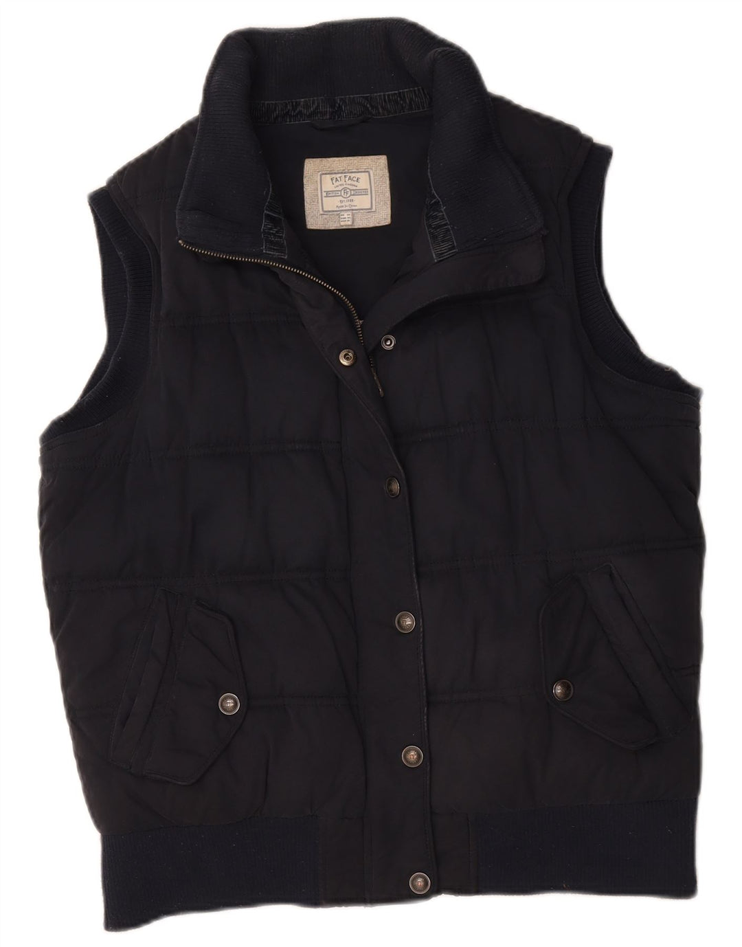 Gilet căptușit pentru femei Fat Face UK 14 mare, poliester bleumarin