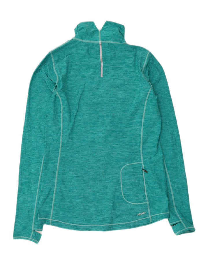 Top de trening New Balance pentru femei, cu fermoar și gât, cu pulover UK 12, verde mediu