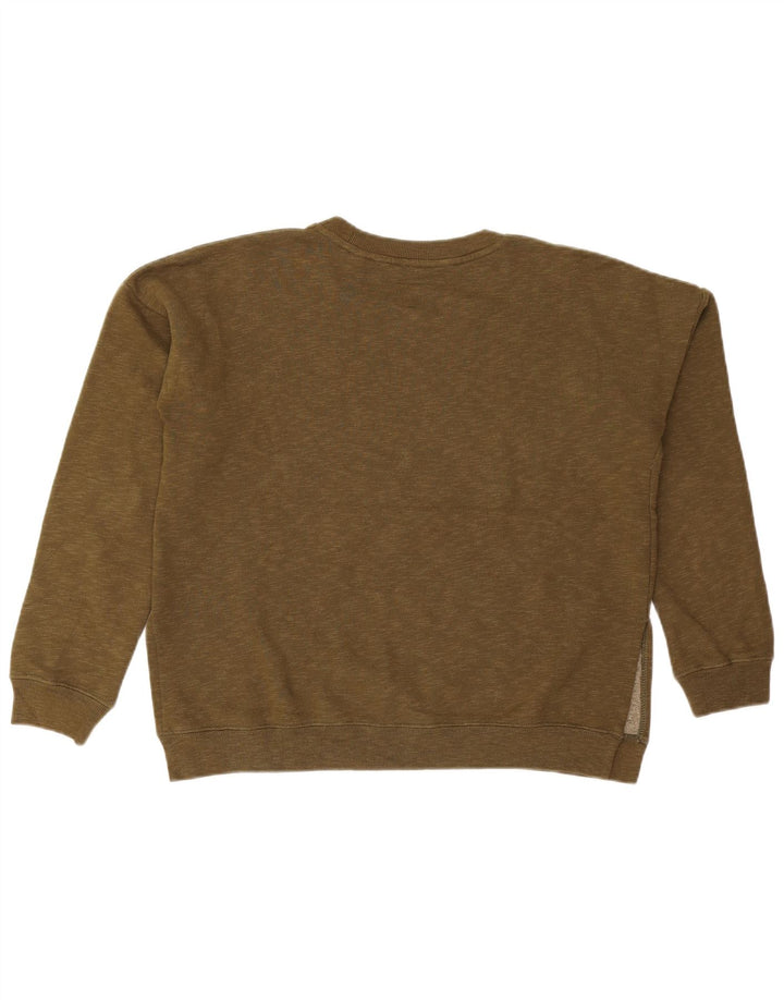 JACK WILLS Pulover supradimensionat pentru femei UK 10 Bumbac kaki mic