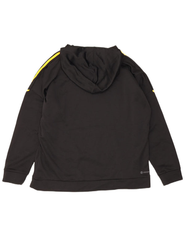 Pulover cu glugă grafic pentru bărbați Adidas XL, poliester negru