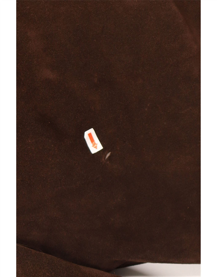 Jachetă de vânt supradimensionată din piele de căprioară pentru femei UK 18 XL maro