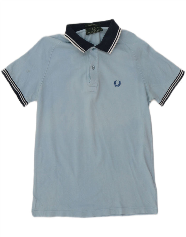 Tricou polo pentru bărbați de rugby Fred Perry, bumbac cu dungi albastre medii