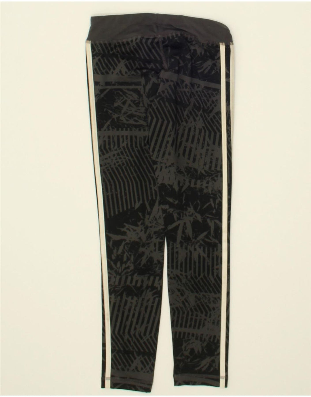 ADIDAS Girls Climalite Abstract Pattern Leggings 9-10 Years Grey Polyester | Vintage Adidas | Thrift | Second-Hand Adidas | Used Clothing | Messina Hembry 