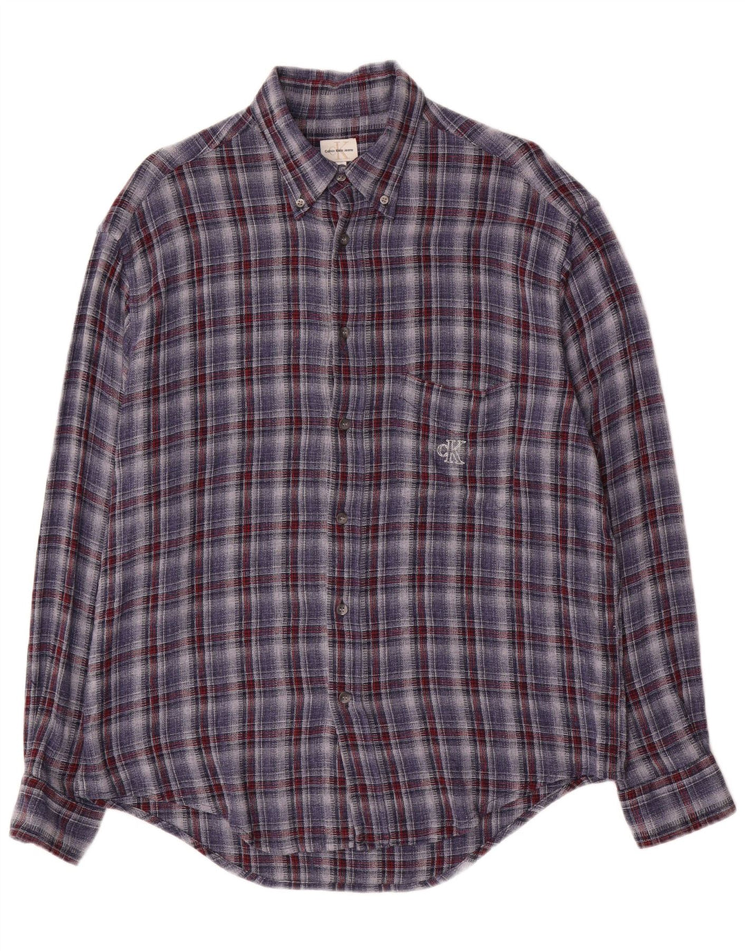 Cămașă de flanel pentru bărbați Calvin Klein Jeans, cu carouri mari, albastre