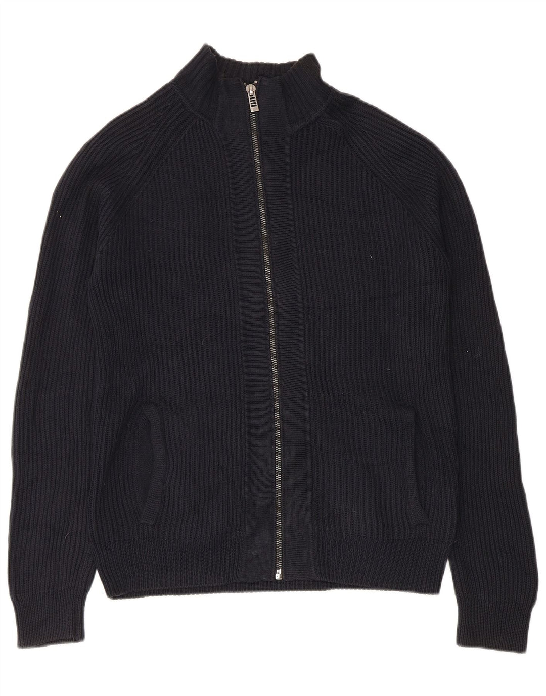 Calvin Klein Mens Full Zip Cardigan Sweater Medium Navy Blue Cotton