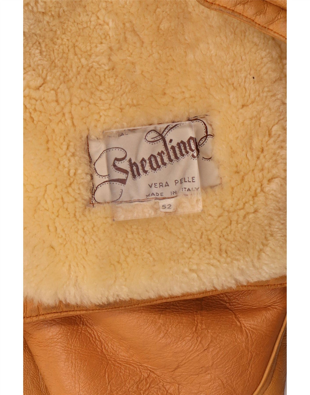 Jachetă vintage pentru bărbați din shearling IT 52 XL maro din shearling