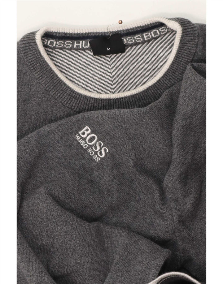 Pulover Hugo Boss pentru bărbați, cu gât crew, gri mediu