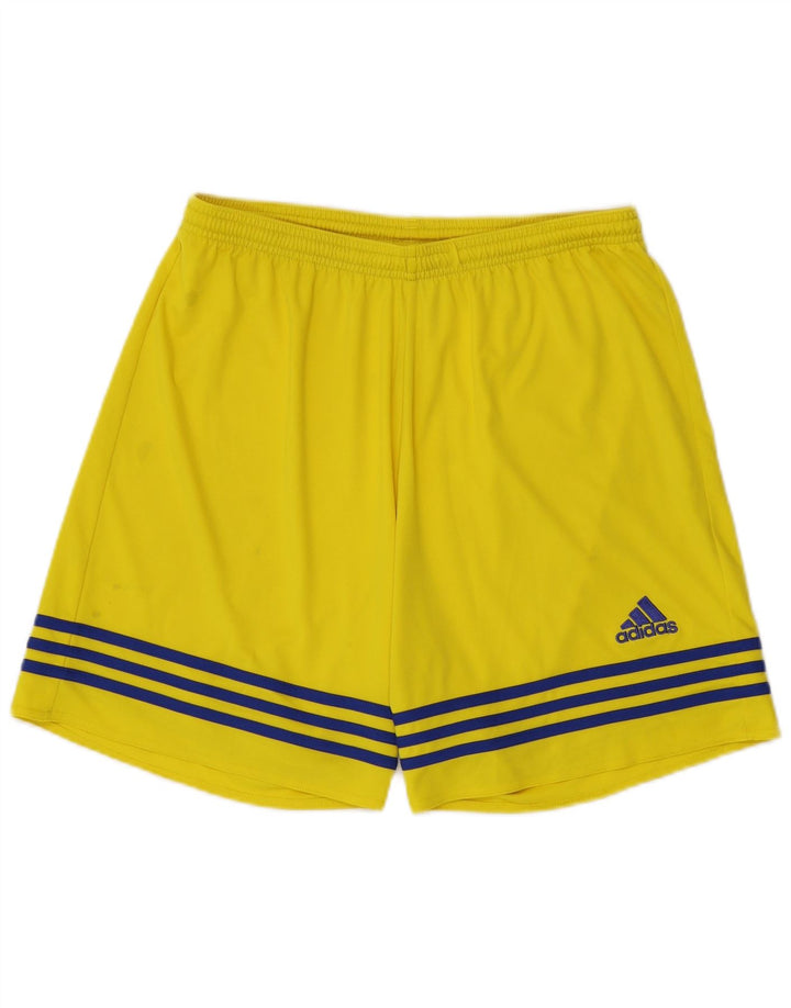 Pantaloni scurți sport pentru bărbați Adidas Climalite, mari, galbeni, din poliester