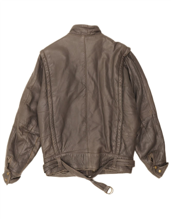 Jachetă de piele vintage pentru bărbați, cu tăiere largă, IT 44 XS, piele gri