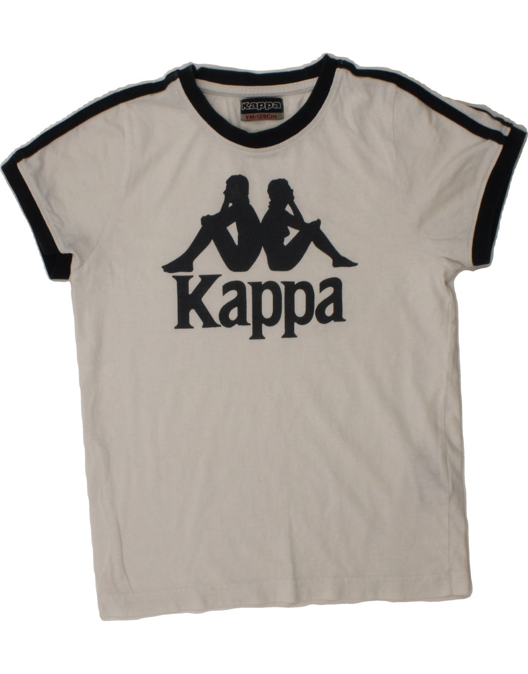 KAPPA Boys Graphic T-Shirt Top 7-8 Years Medium White Cotton Vintage Kappa and Second-Hand Kappa from Messina Hembry 