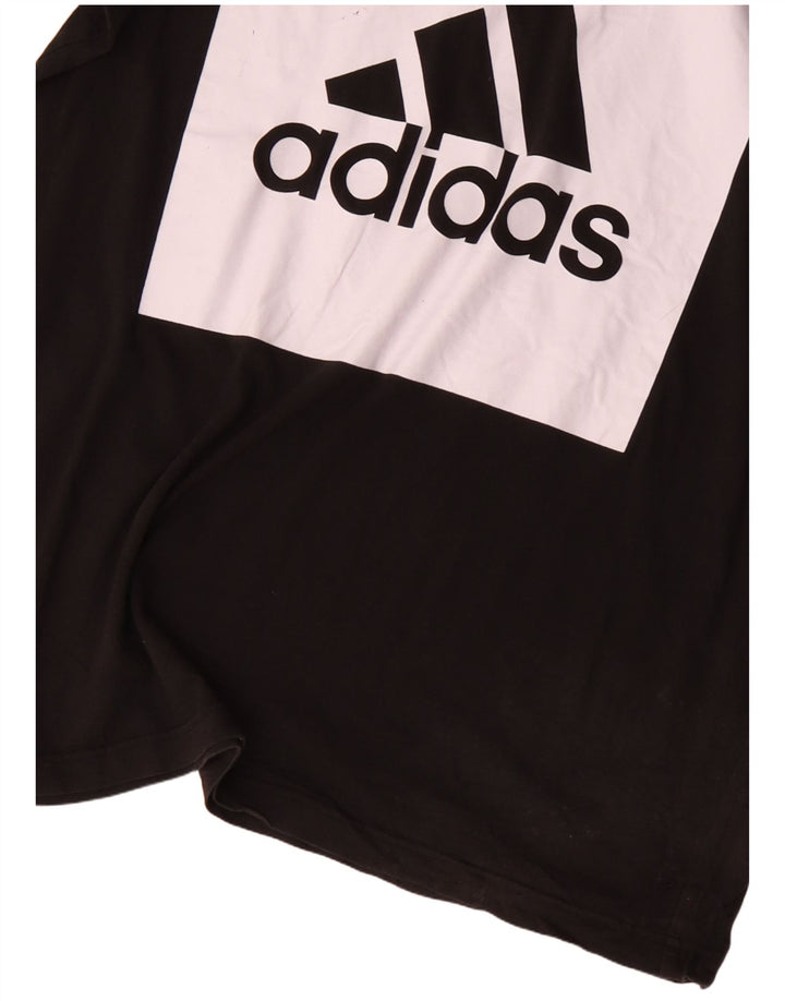 Tricou grafic ADIDAS pentru bărbați Top mare, negru, color block, bumbac