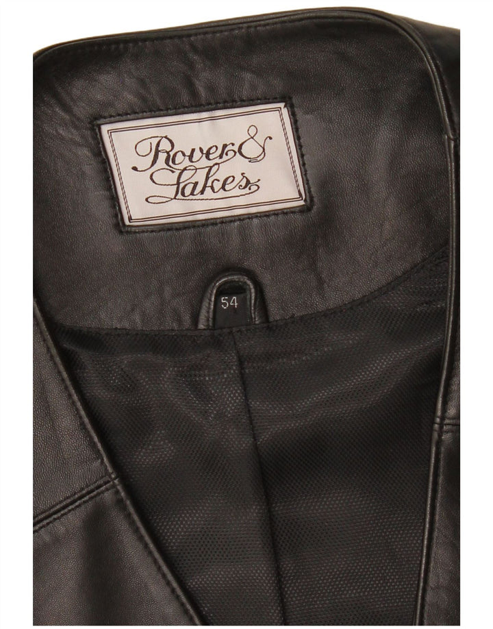 Vestă din piele pentru bărbați ROVER&LAKES IT 54 XL din piele neagră