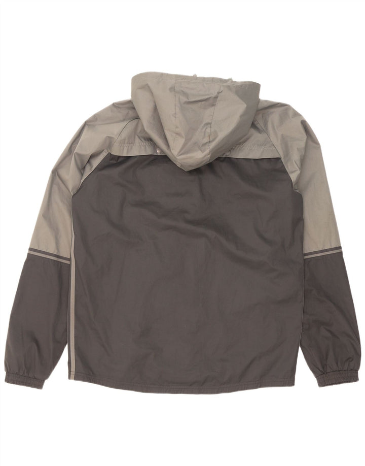Jachetă de ploaie cu glugă pentru bărbați Adidas UK 38 Gri mediu Poliester color bloc