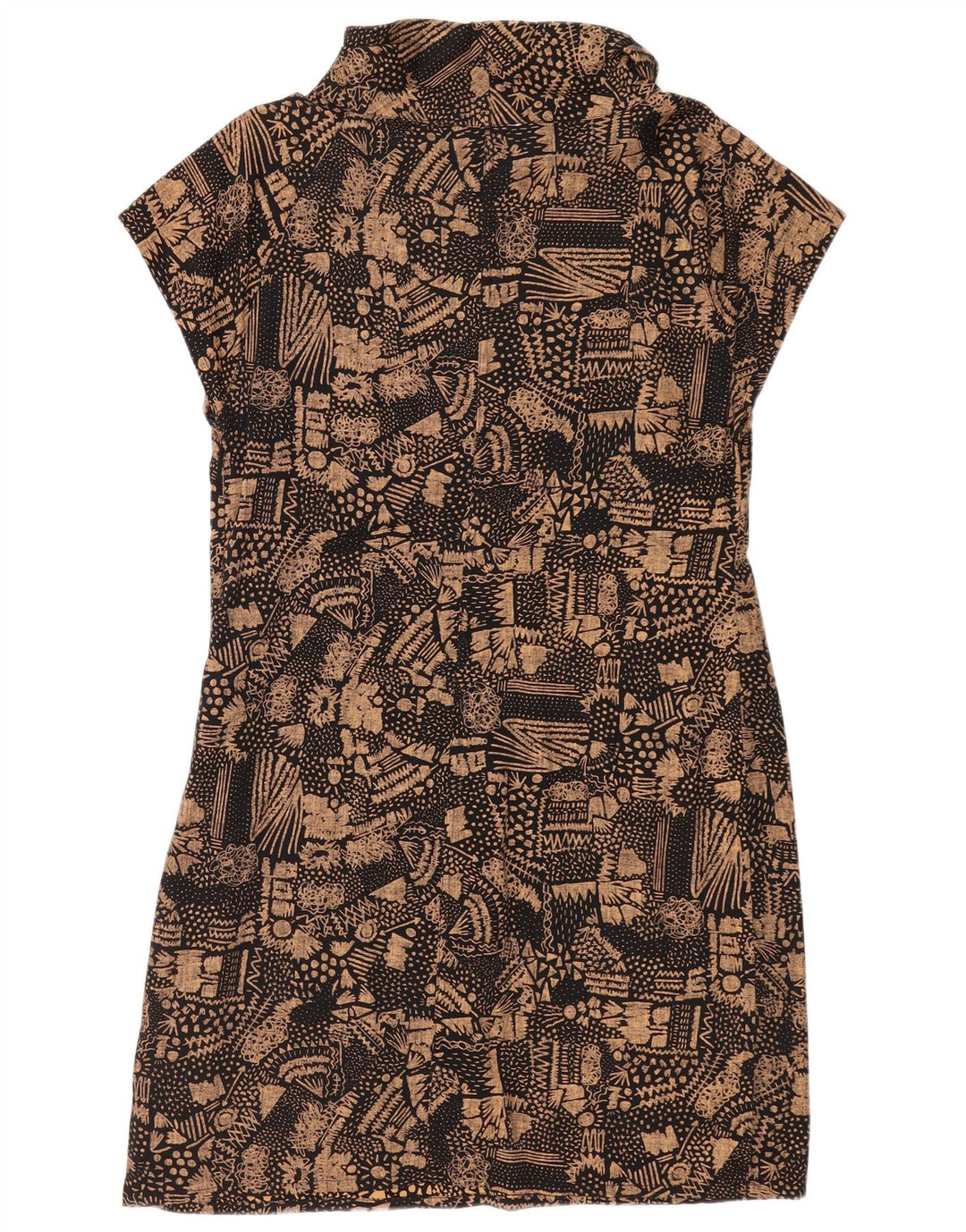 Rochie Skunkfunk pentru femei UK 12, bumbac geometric maro mediu