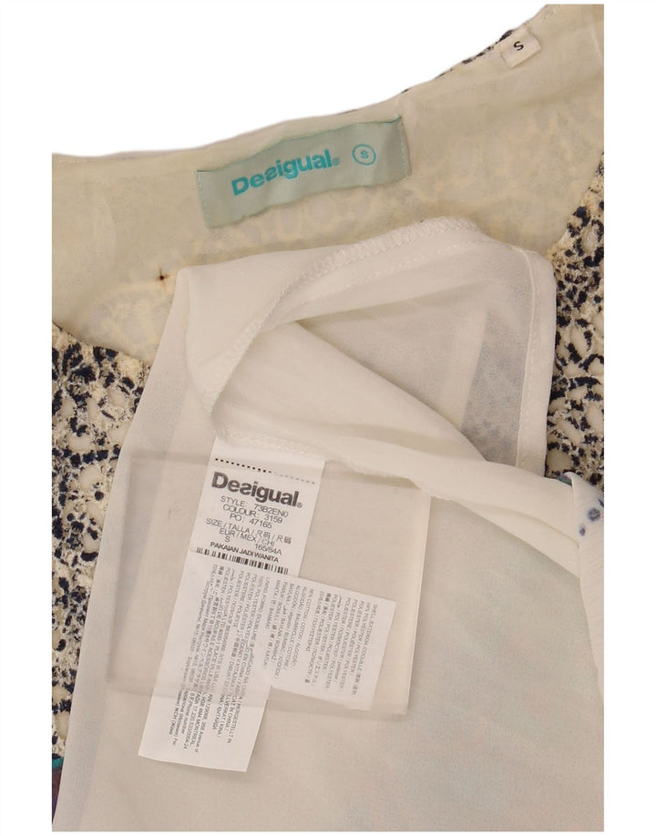 DESIGUAL Bluză cu grafică pentru femei Top UK 10 Small Multicolor Paisley