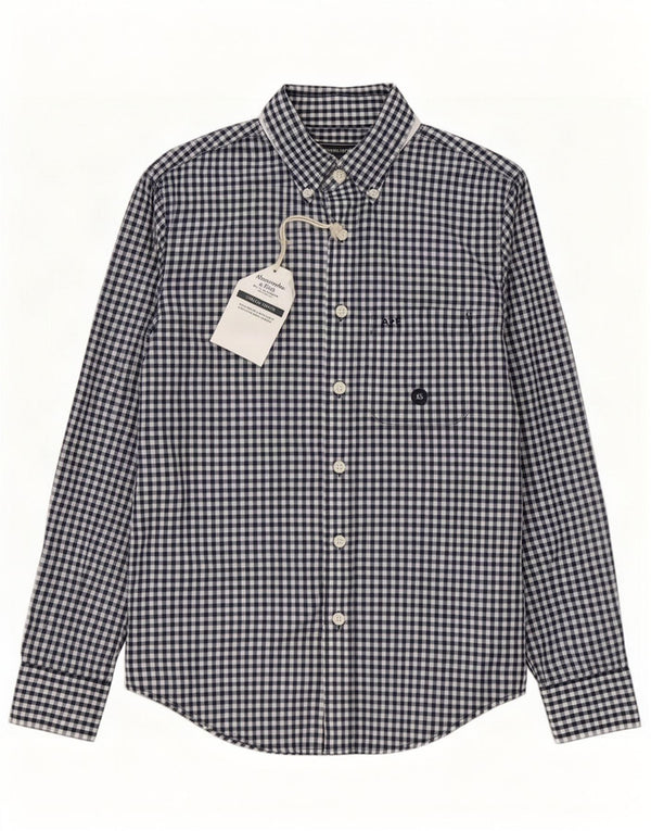 Cămașă pentru bărbați Abercrombie & Fitch XS bleumarin din bumbac vichy