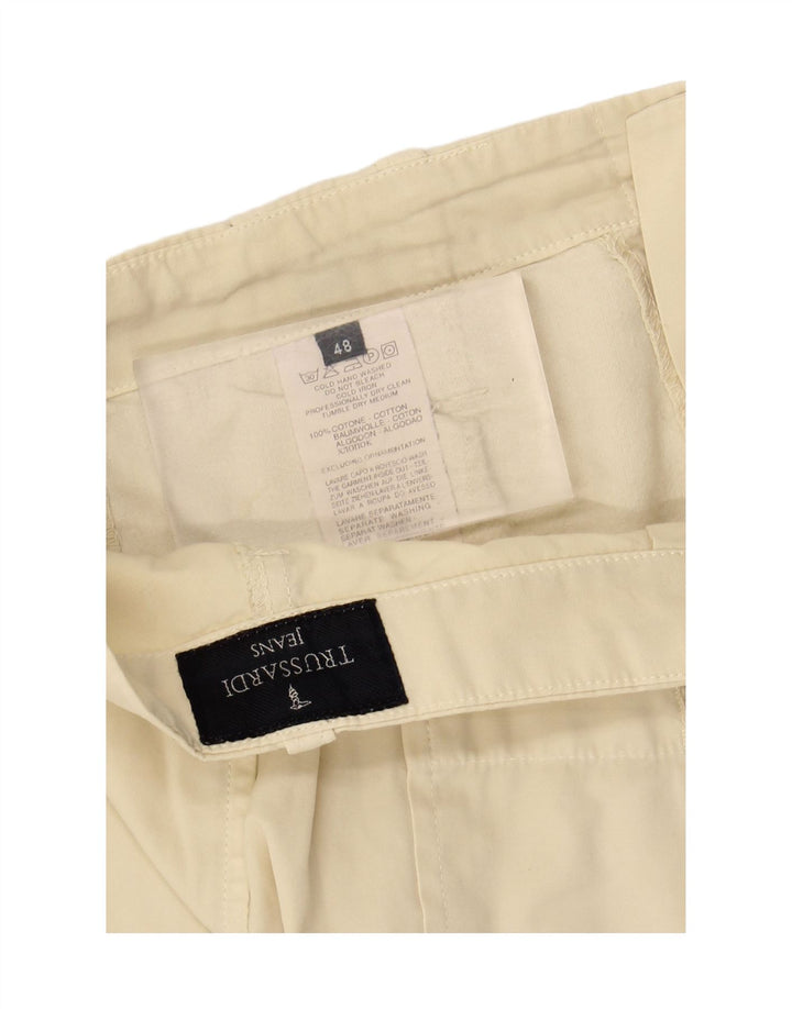 TRUSSARDI Mens Cargo Shorts IT 48 Medium W32 Beige Cotton